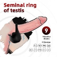 Cock Ring w/ all Holder Vibrating 9 Speeds Rechargeable Silicone BLACK, cockring